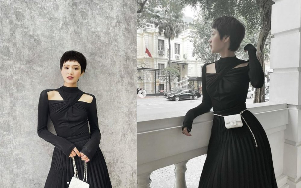 Nhìn 3 người đẹp V-Biz đụng hàng bộ váy đen mới thấy quá mảnh mai chưa chắc đã đẹp ảnh 6