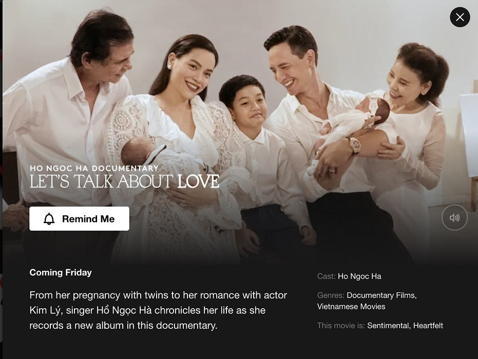 Thêm lựa chọn để Tết này ở nhà không chán: Xem Hồ Ngọc Hà kể về tình yêu trên Netflix ảnh 1