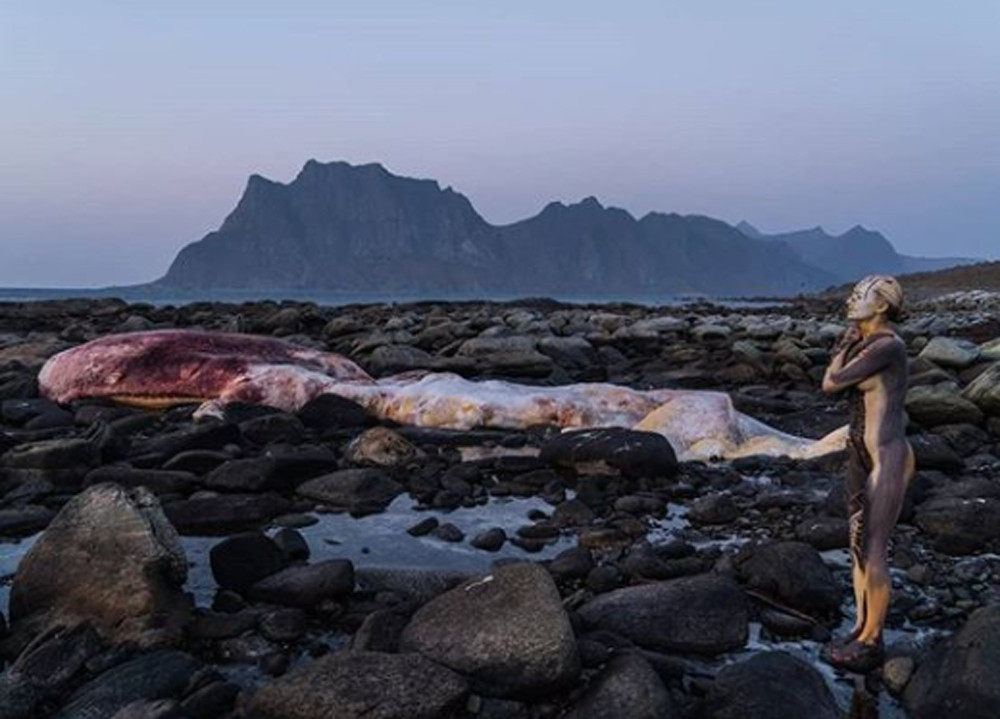 Sửng sốt với bộ ảnh 'body-painting' siêu thực trong giá lạnh 0 độ C ảnh 5