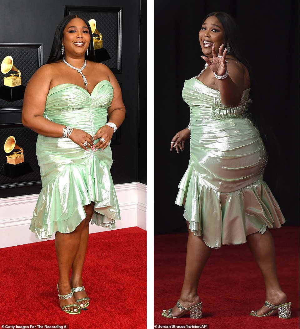 Thảm đỏ Grammy 2021: Người không nội y táo bạo, kẻ mặc váy xương người ảnh 4
