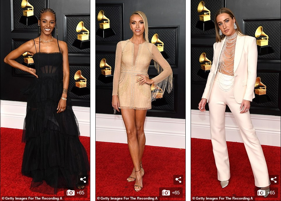 Thảm đỏ Grammy 2021: Người không nội y táo bạo, kẻ mặc váy xương người ảnh 11