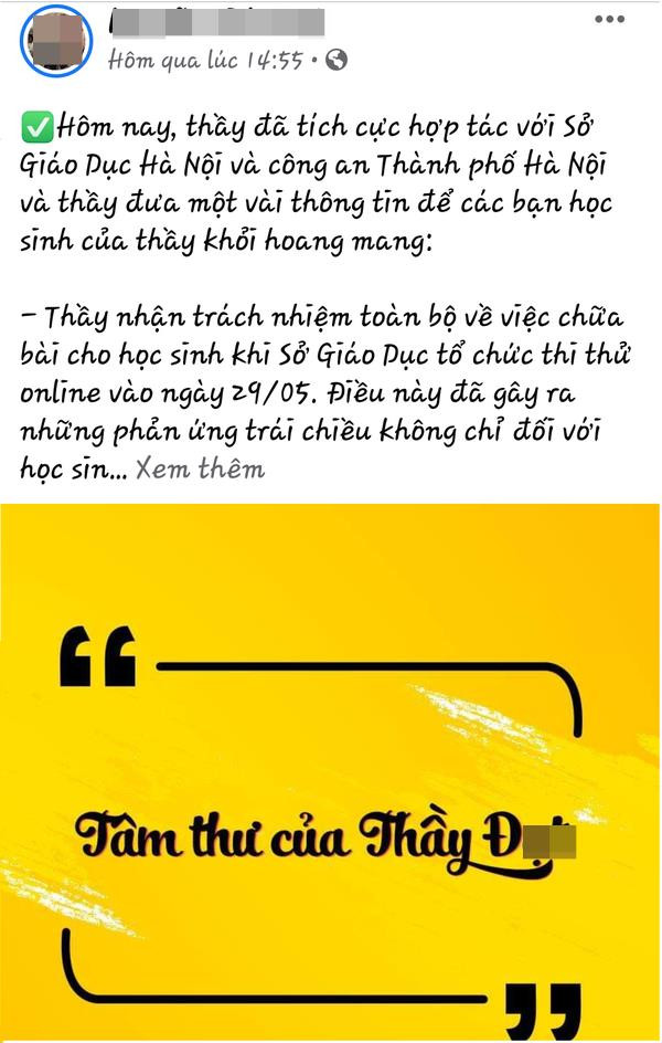 Thầy giáo “giải đề hộ” than “buồn” khi bị chỉ trích “vì học phí 1 buổi mà làm điều sai“ ảnh 1