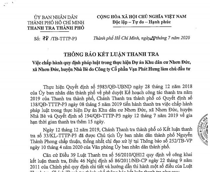 Công ty Vạn Phát Hưng xây ‘chui’, bán ‘lụi’ hàng trăm nền đất ở dự án Nhơn Đức ảnh 1