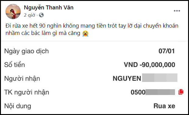 Vân Hugo 'dở khóc dở cười' khi trả tiền phí rửa xe lên tới gần trăm triệu đồng ảnh 1