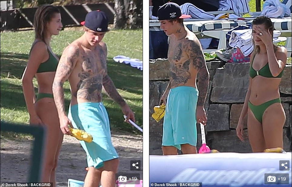 Bà xã siêu mẫu khoe dáng thon nuột với bikini, gợi cảm bên Justin Bieber ảnh 8