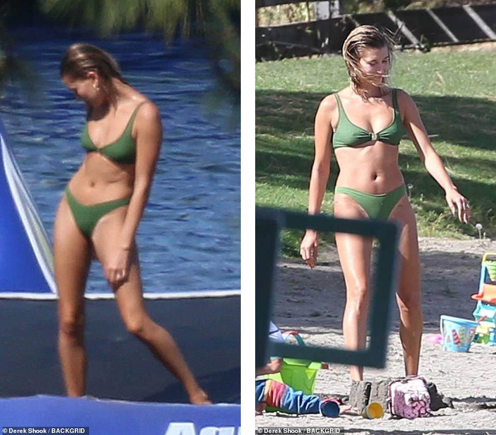 Bà xã siêu mẫu khoe dáng thon nuột với bikini, gợi cảm bên Justin Bieber ảnh 2