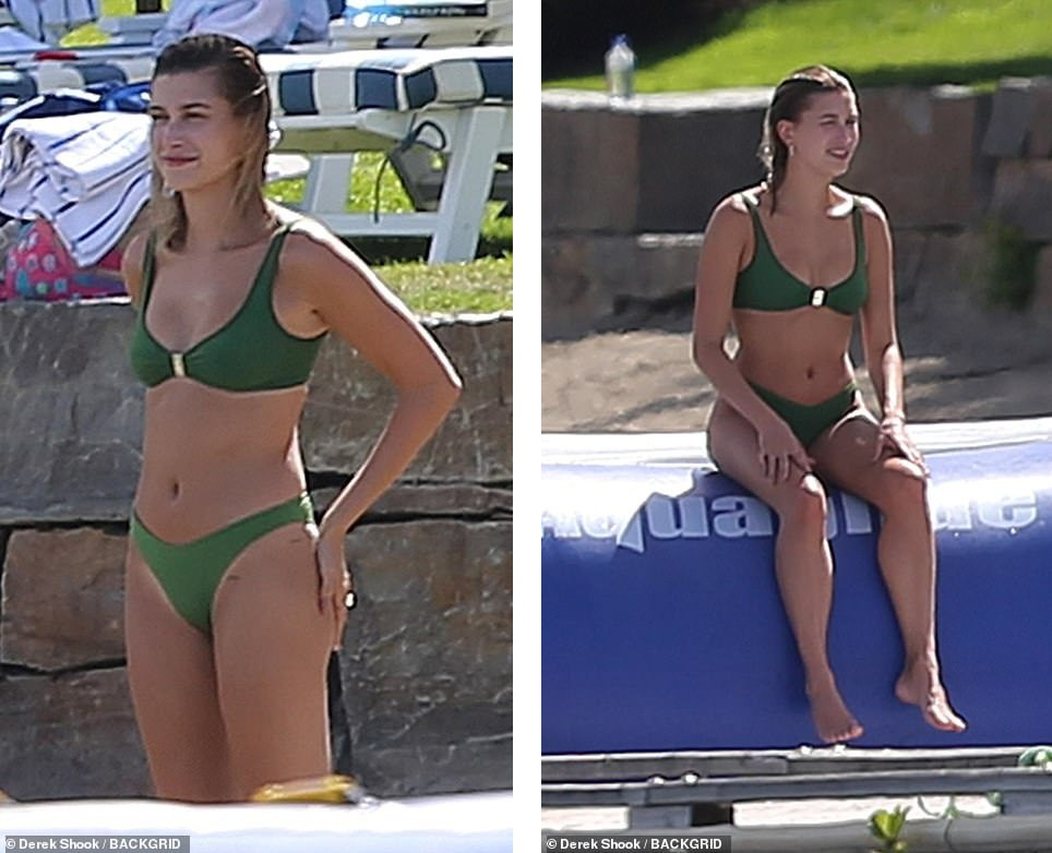 Bà xã siêu mẫu khoe dáng thon nuột với bikini, gợi cảm bên Justin Bieber ảnh 3