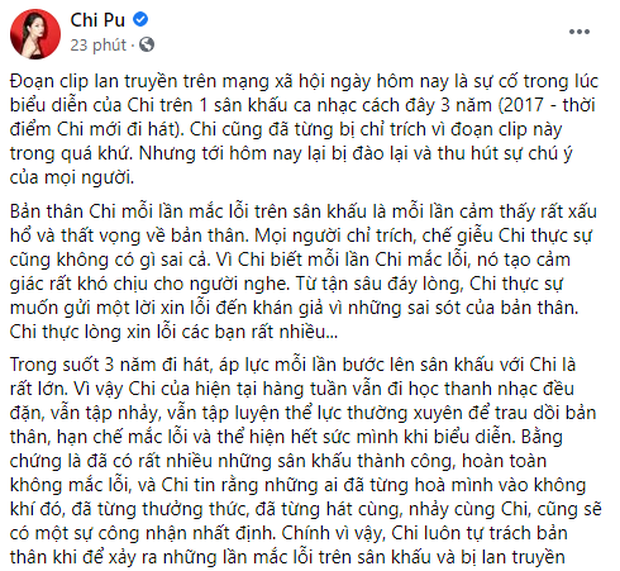 Chi Pu đã phản ứng ra sao trước “phốt” đoạn clip vỡ giọng gây tranh cãi và "bão anti-fan"? ảnh 2