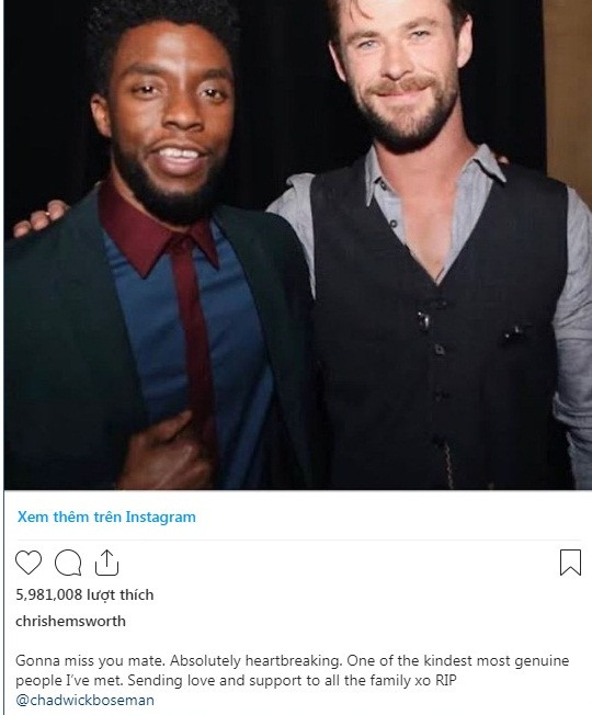 Chadwick Boseman: Lời tưởng nhớ của các diễn viên Marvel sau cái chết “sốc” của “báo đen” ảnh 4