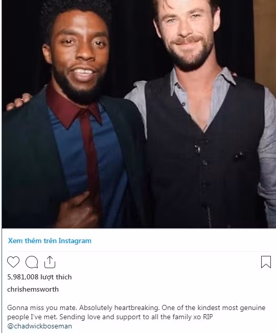 Chadwick Boseman: Lời tưởng nhớ của các diễn viên Marvel sau cái chết “sốc” của “báo đen” ảnh 4