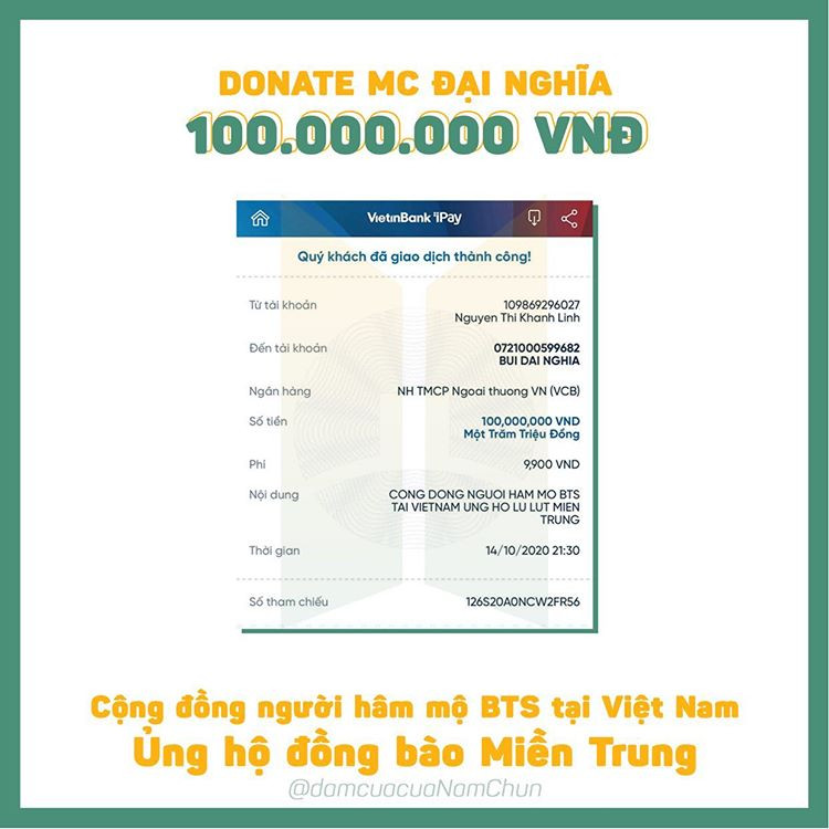 Cộng đồng fan Việt của BTS quyên góp hơn 630 triệu đồng cứu trợ miền Trung ảnh 3