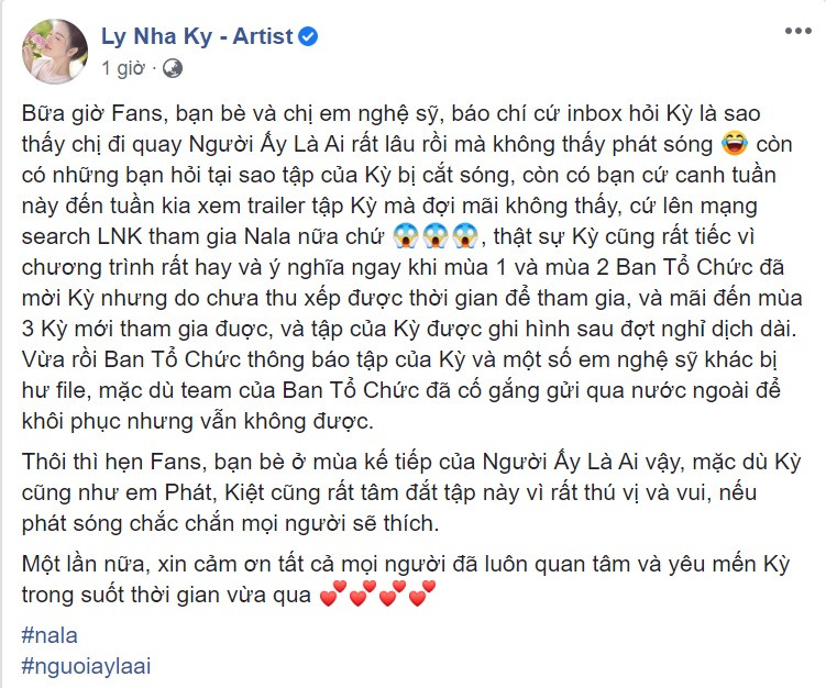 Ghi hình làm cố vấn ‘Người ấy là ai’ nhưng chưa được phát sóng, Lý Nhã Kỳ nói gì? ảnh 2