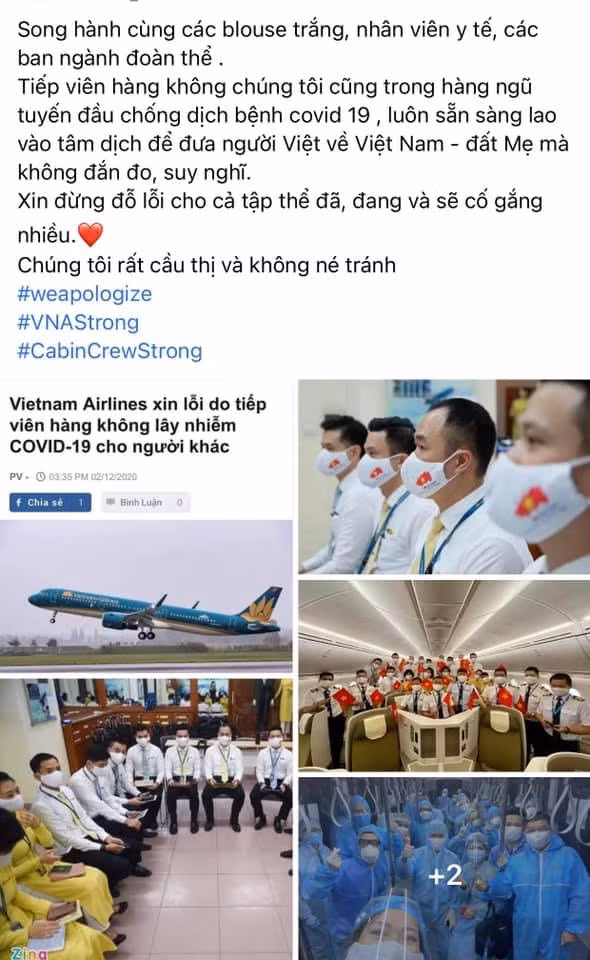 Loạt tiếp viên Vietnam Airlines treo hashtag xin lỗi cộng đồng, mong được đối xử văn minh ảnh 3