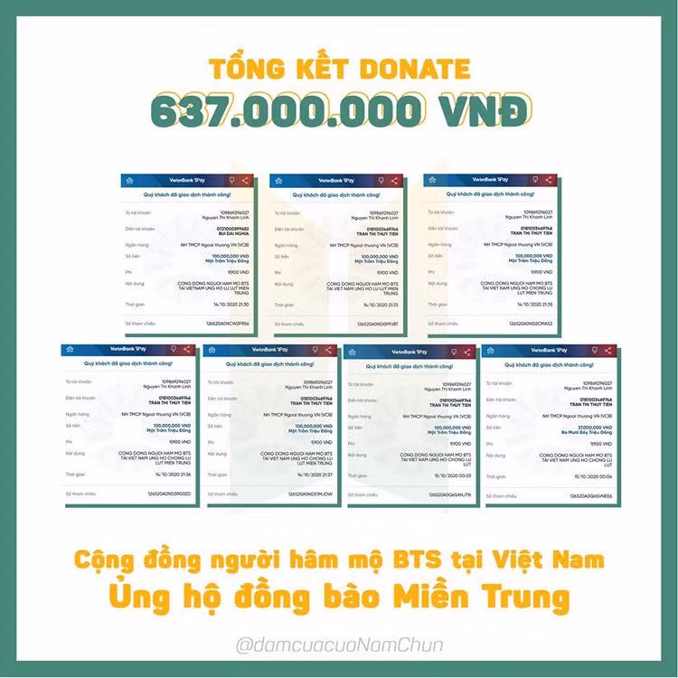 Cộng đồng fan Việt của BTS quyên góp hơn 630 triệu đồng cứu trợ miền Trung ảnh 5