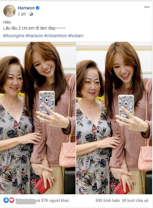 Hari Won nhận 'bão like' khi đăng ảnh thân thiết với mẹ chồng ảnh 1