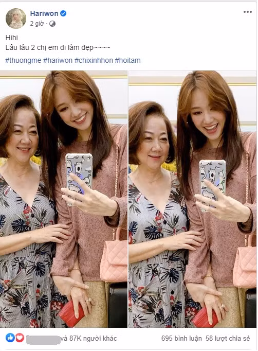 Hari Won nhận 'bão like' khi đăng ảnh thân thiết với mẹ chồng ảnh 1