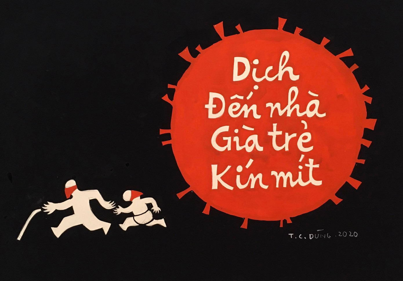 Nhất cự ly nhì che chắn - loạt tranh cổ động hài hước thời COVID-19 ảnh 3