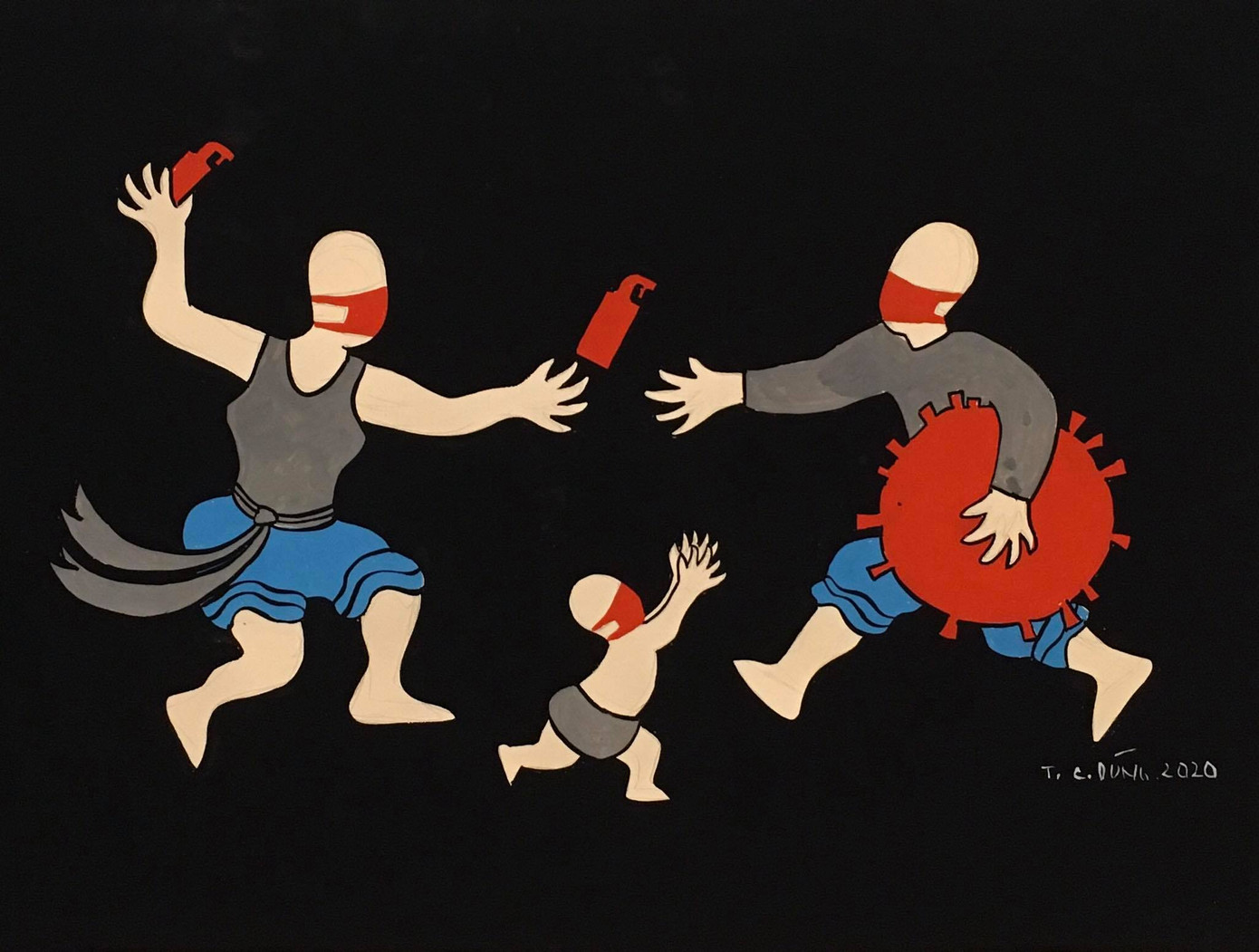 Nhất cự ly nhì che chắn - loạt tranh cổ động hài hước thời COVID-19 ảnh 2