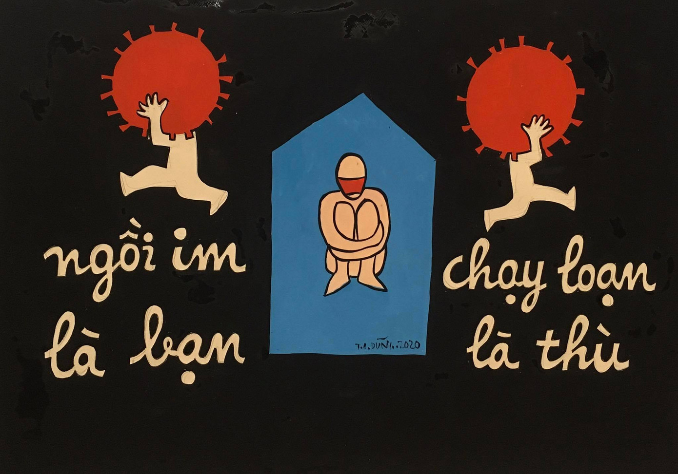 Nhất cự ly nhì che chắn - loạt tranh cổ động hài hước thời COVID-19 ảnh 4