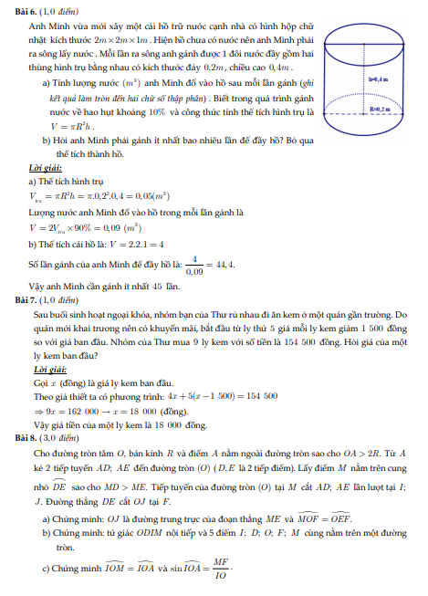 NÓNG: Đáp án đề thi môn Toán tuyển sinh lớp 10 tại TP.HCM năm 2020 ảnh 6