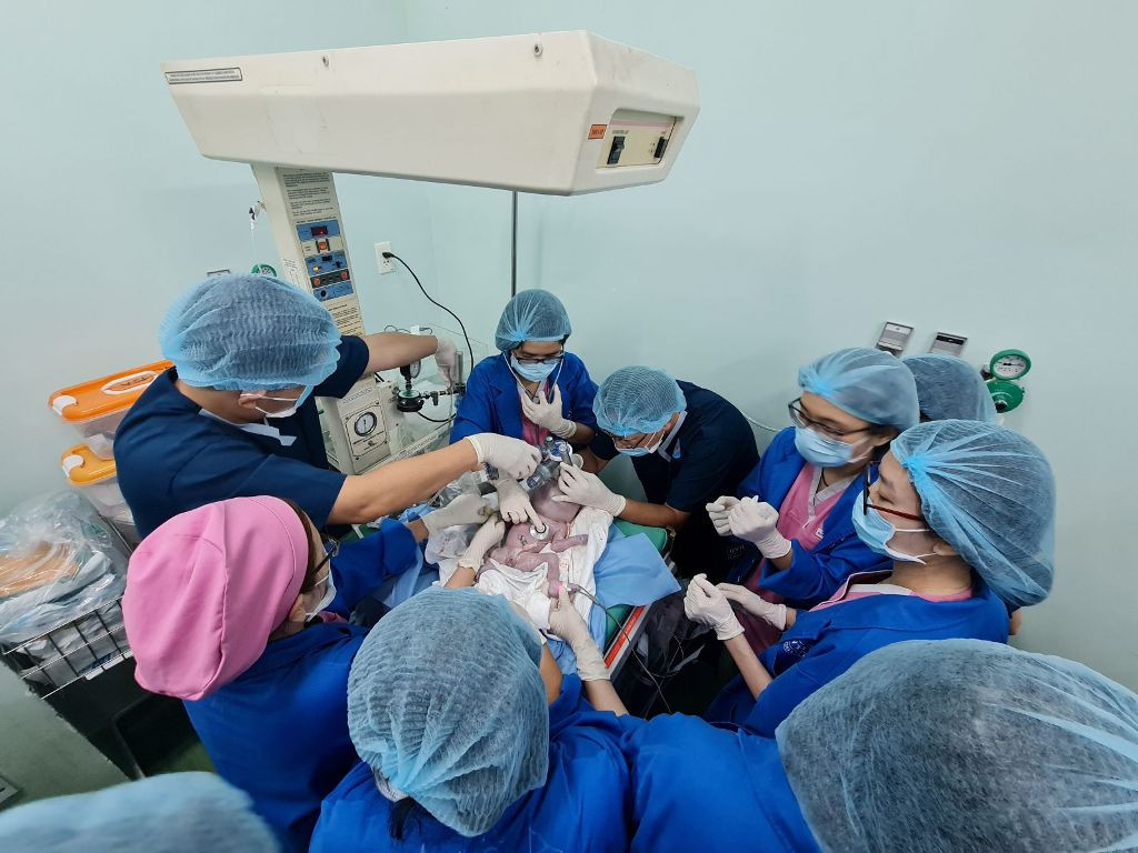 Đau lòng bệnh nhi vừa chào đời đã mang khối u 'khủng' trên mặt ảnh 2