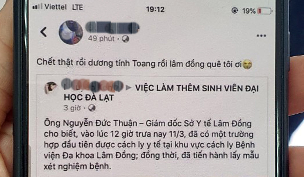 Xử phạt 30 triệu đồng với 3 người phao tin Lâm Đồng có bệnh nhân Covid-19 ảnh 1