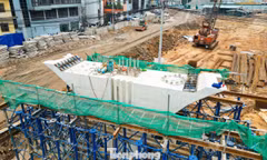 Hai cầu vượt Vành đai 1 dần lộ diện sau hơn 3 tháng thi công