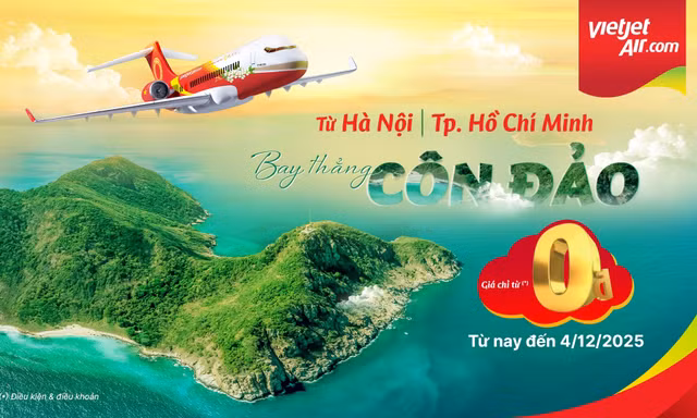 Bay Côn Đảo chỉ từ 0 đồng với '3 ngày vàng' siêu ưu đãi của Vietjet