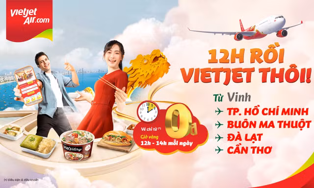 Bay cùng Vietjet đến Vinh: Đón mùa đoàn viên thuận tiện hơn, tận hưởng giá vé chỉ từ 0 đồng