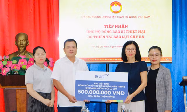 BAT Việt Nam hỗ trợ 500 triệu đồng giúp đồng bào miền Trung vượt qua bão lũ