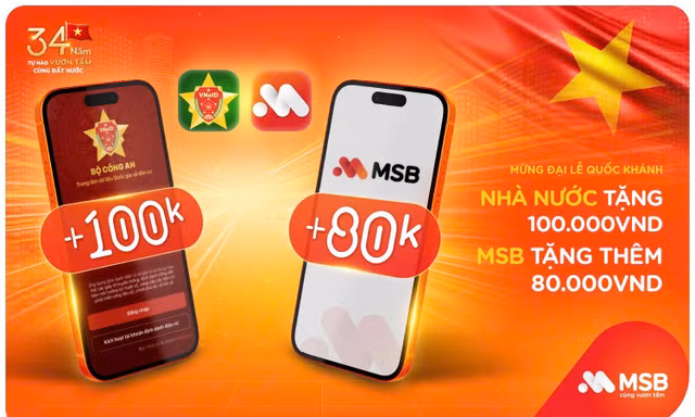 MSB tặng thêm 80.000 vnđ cho người dân
