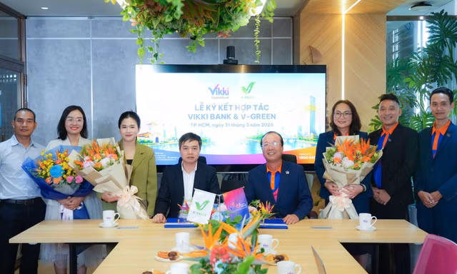 V-Green và Ngân hàng Số Vikki hợp tác phát triển hạ tầng trạm sạc, tủ đổi pin xe điện