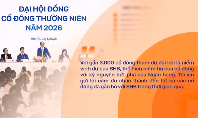 Những câu nói ấn tượng của Chủ tịch HĐQT SHB Đỗ Quang Hiển tại ĐHĐCĐ 2026