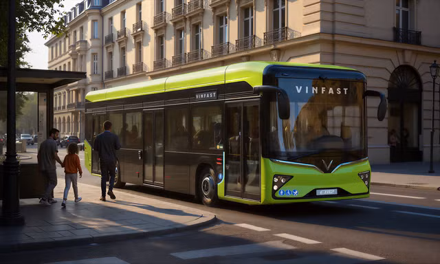 Vinfast giới thiệu xe buýt điện tại châu Âu, lần đầu ra mắt thị trường quốc tế
