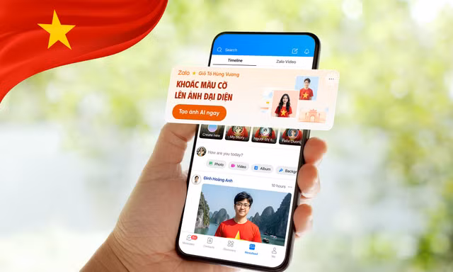 Lan toả tình yêu nước trên Zalo cùng hàng triệu tấm hình AI 