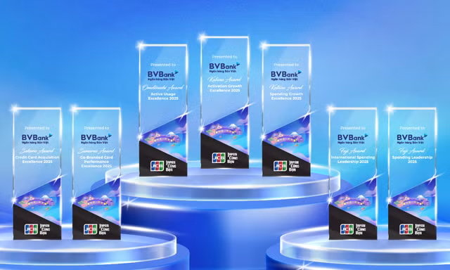 Dẫn đầu phát hành & chi tiêu thẻ JCB - BVBank ghi dấu ấn hoạt động thẻ 2025 với 7 giải thưởng quan trọng