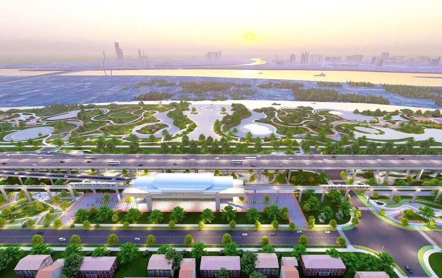 Phối cảnh Đại lộ cảnh quan sông Hồng. Ảnh: Tập đoàn Đèo Cả.