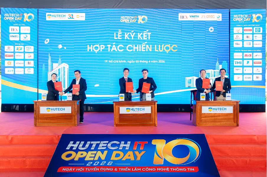 HUTECH ký kết hợp tác với 15 doanh nghiệp hàng đầu trong lĩnh vực công nghệ.