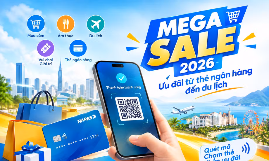 Bùng nổ 'đại tiệc' Mega Sale Ngày Thanh toán số Việt Nam 2026 