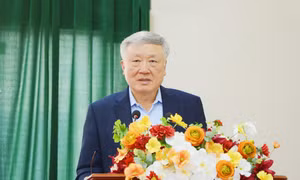 Ủy viên Bộ Chính trị, Phó Thủ tướng Thường trực Chính phủ Nguyễn Hòa Bình phát biểu tại hội nghị tiếp xúc cử tri.