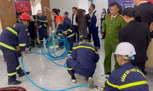 Công an kịp thời cứu hộ an toàn 21 người mắc kẹt trong thang máy.