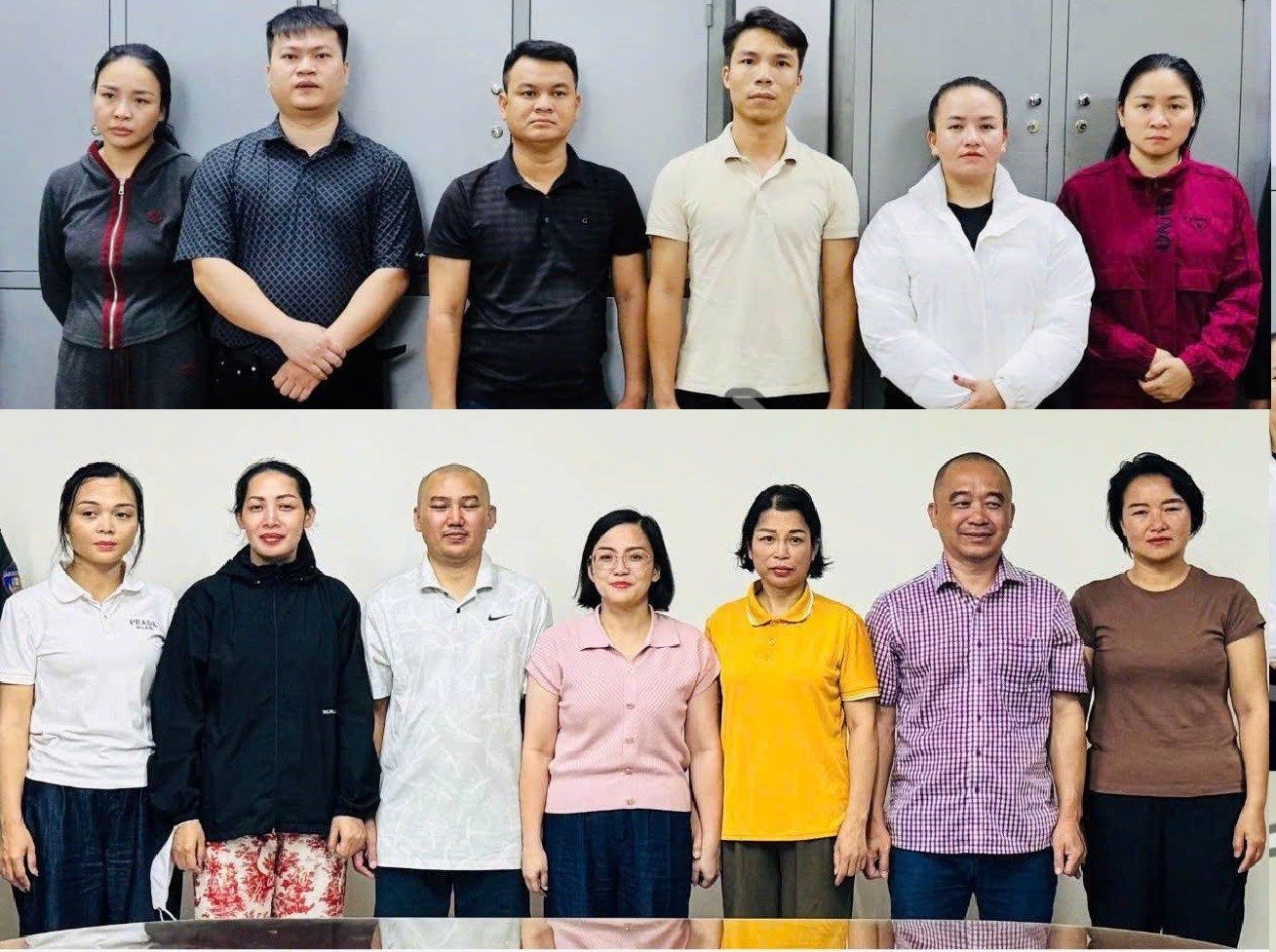 Nhóm đối tượng trong đường dây. Ảnh: Công an tỉnh Lào Cai cung cấp. gen-h-lc1.jpg