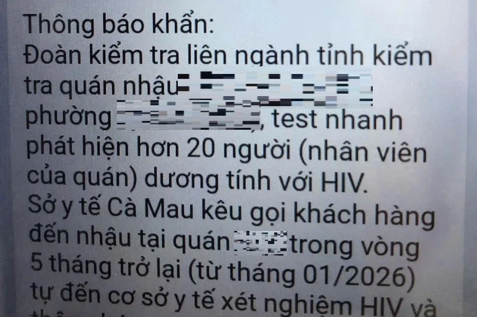 Thực hư thông tin nhân viên nhà hàng ở Cà Mau nhiễm HIV gây xôn xao