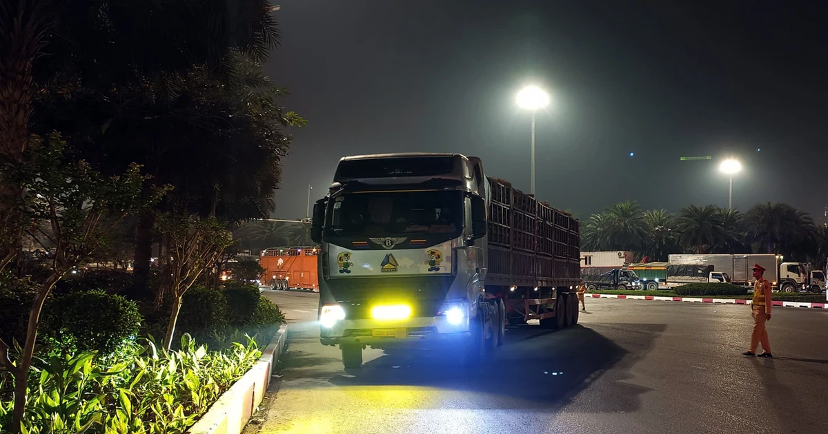 CSGT Hà Nội xuyên đêm xử phạt xe tải lắp thêm đèn, còi hơi