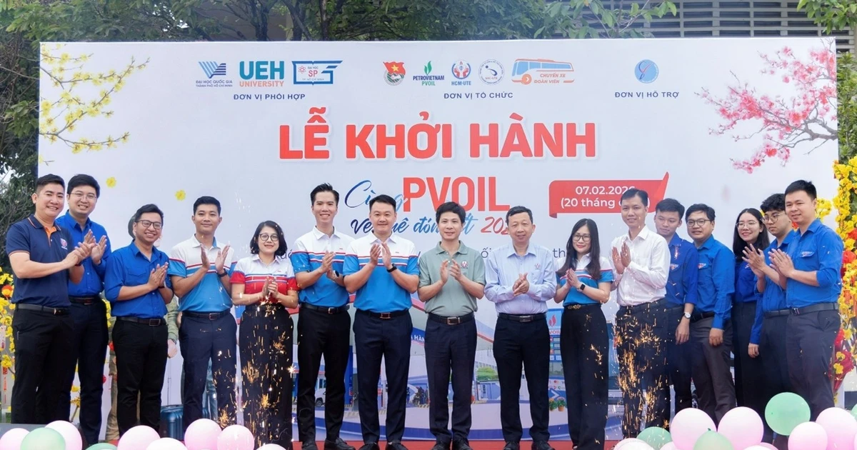 PVOIL tổ chức 25 chuyến xe miễn phí đưa hơn 1.000 sinh viên về quê đón Tết Xuân Bính Ngọ 2026