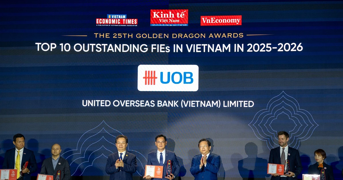UOB Việt Nam được vinh danh 'Ngân hàng tốt nhất cho doanh nghiệp FDI' tại Giải thưởng Rồng Vàng 2026
