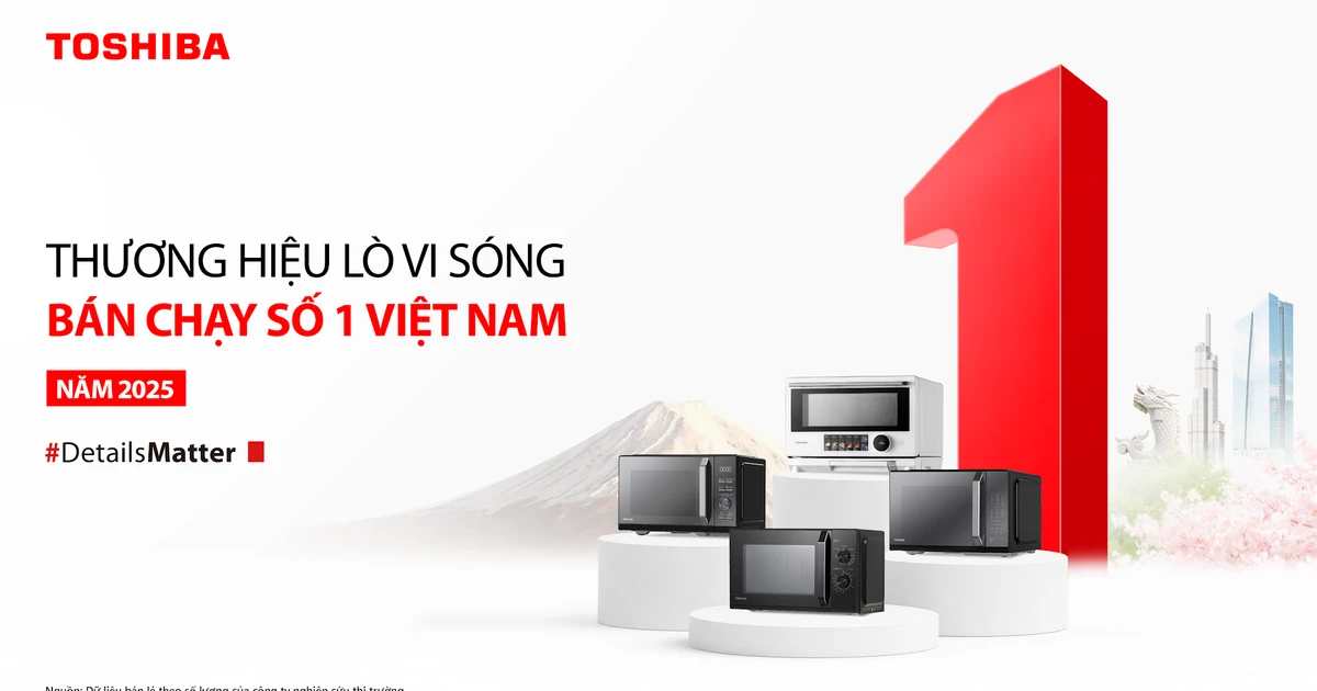 Toshiba trở thành thương hiệu lò vi sóng bán chạy số 1 Việt Nam năm 2025