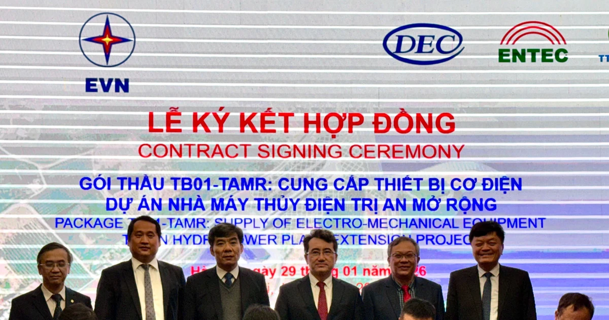 EVN ký gói thầu cung cấp thiết bị chính dự án nhà máy thuỷ điện Trị An mở rộng