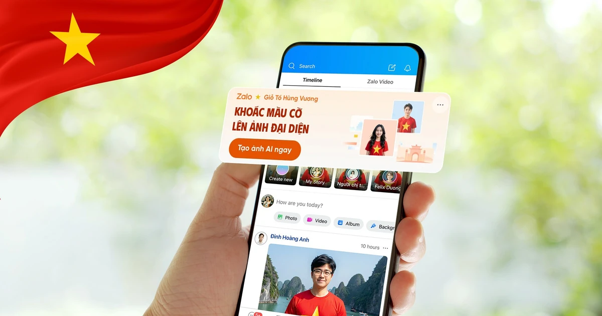 Lan toả tình yêu nước trên Zalo cùng hàng triệu tấm hình AI