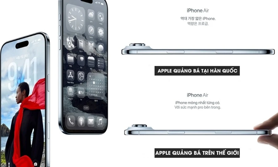 “Bí ẩn” và sự thật về ảnh quảng cáo iPhone Air “tế nhị” của Apple ở Hàn Quốc